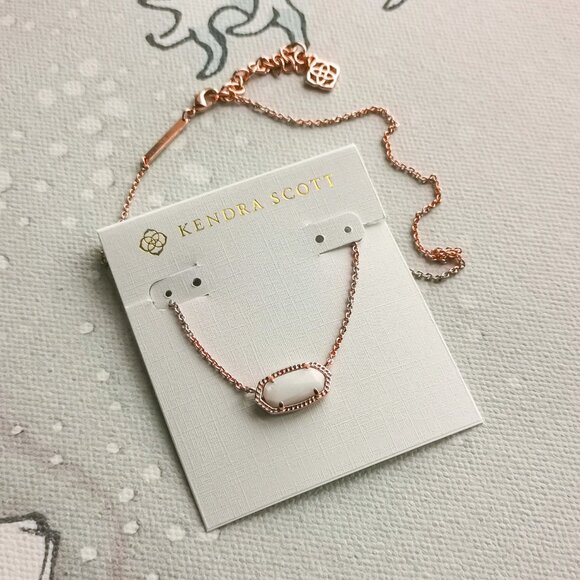 Kendra Scott Elisa Necklace | white Pearl Rose Gold - Picture 1 of 3